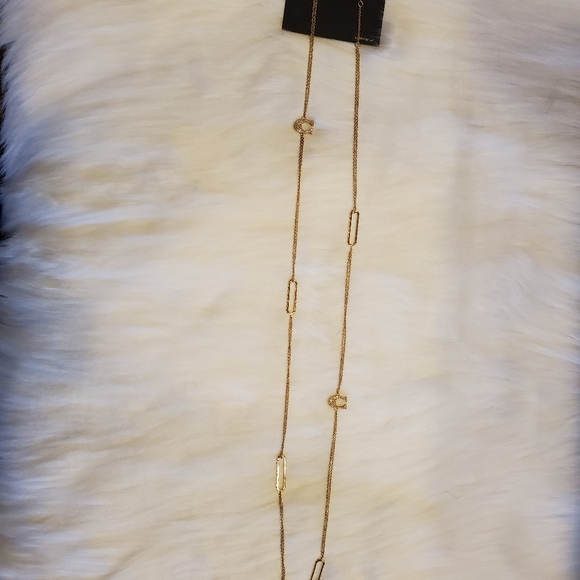NWT COACH PAVE SIGNATURE LONG NECKLACE - Picture 8 of 12